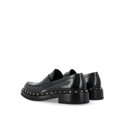 Valentino Garavani Black Calfskin Slip-On Loafers