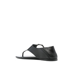 Saint Laurent Black Calfskin Strap-On Sandals