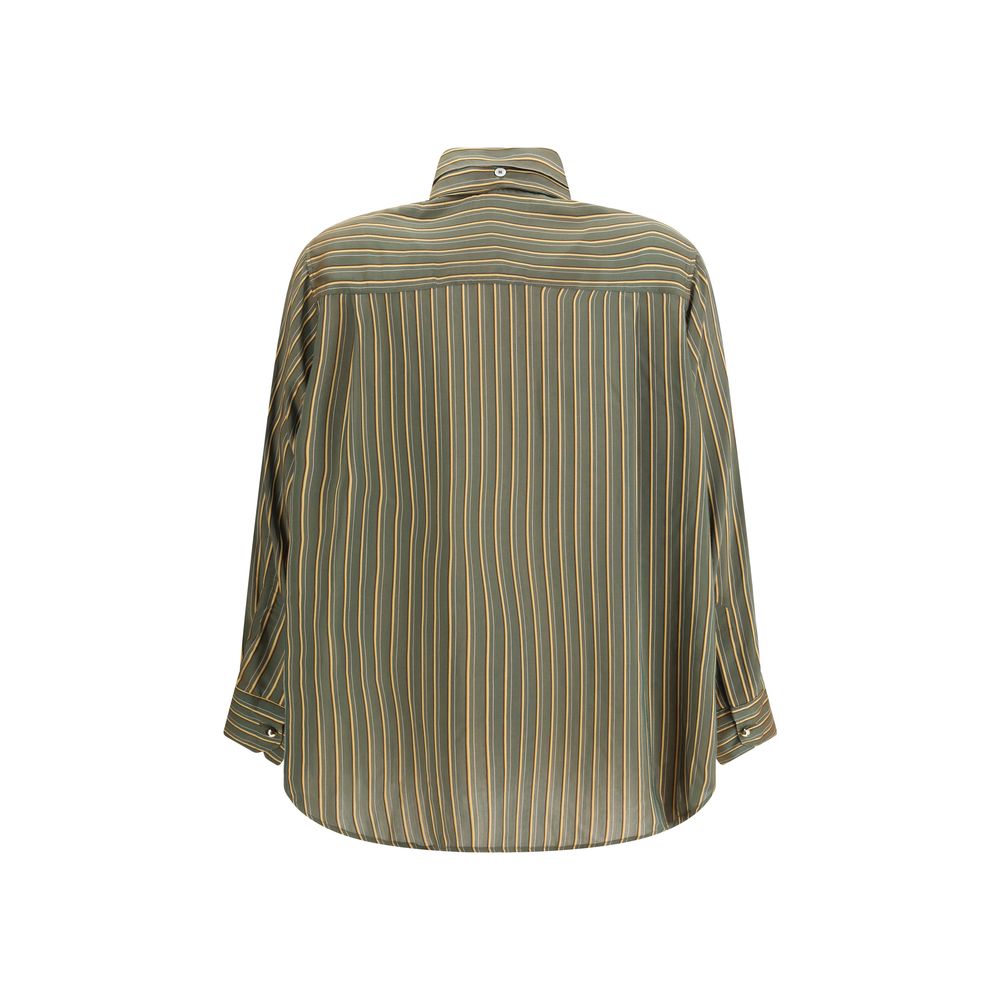 Cruna Grünes Viskose-Musterhemd