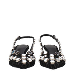 The Attico Black Leather Stiletto Heel Sandals