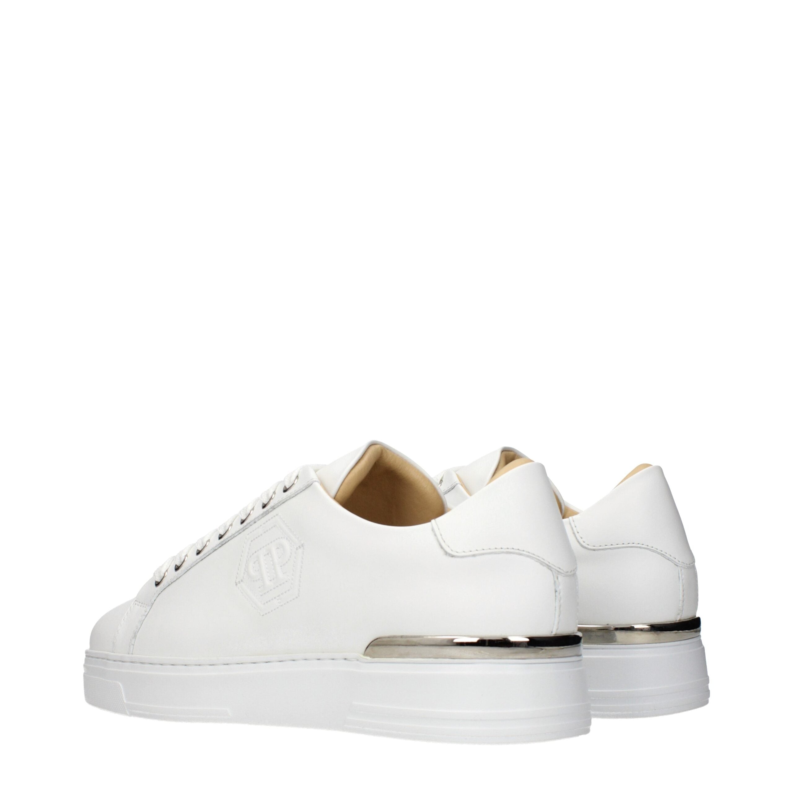 Philipp Plein Sneakers Bassi in Pelle Bianca