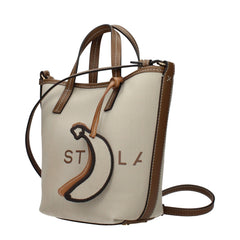 Borsa a mano in tessuto beige Stella McCartney
