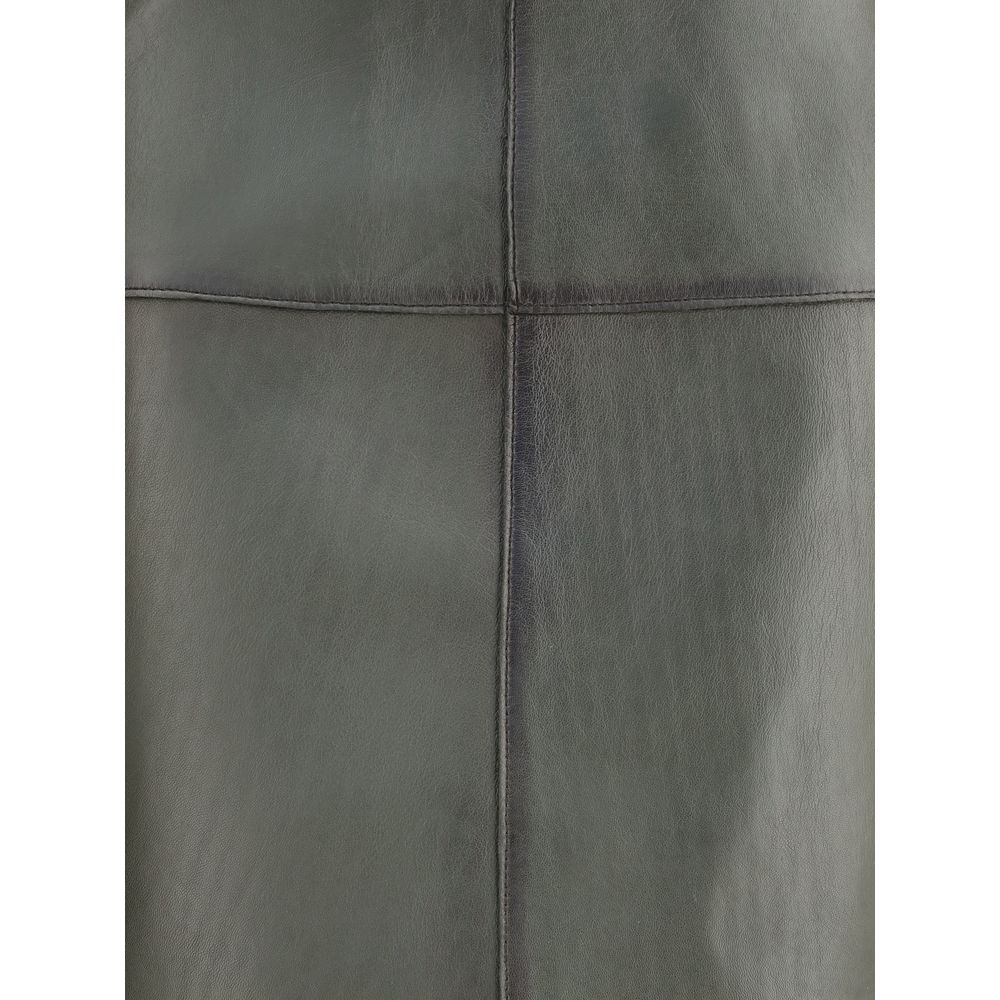 P.A.R.O.S.H. Gonna Midi in Pelle di Pecora Aries Aries Verde