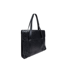 Bottega Veneta Black Leather Briefcase