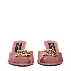 Dolce & Gabbana Pink Leather Stiletto Heel Sandals