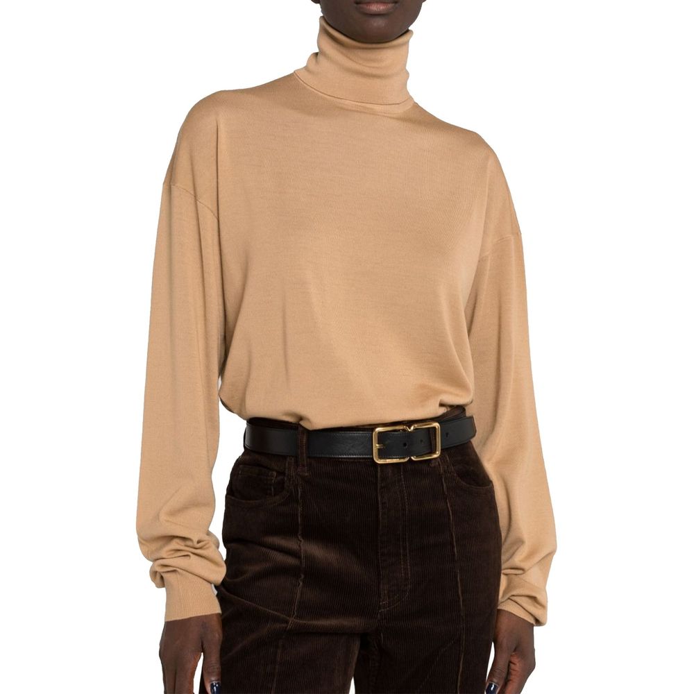 Saint Laurent Brown Virgin Wool Turtleneck