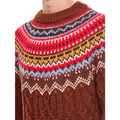 Moncler Grenoble Brown Alpaca Leather Cardigan