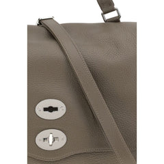 Zanellato Gray Calf Leather Bos Taurus Shoulder Bag