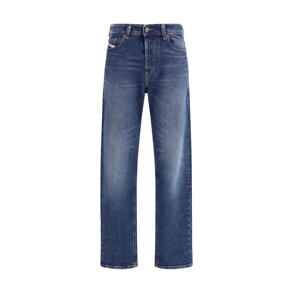 Diesel Jeans Coupe Droit en Coton Bleu