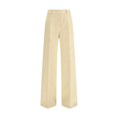 Ermanno Scervino Yellow Fleece Wool Dress Pants