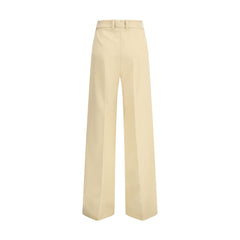 Ermanno Scervino Yellow Fleece Wool Dress Pants