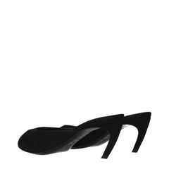 The Attico Black Fabric Flat Sandals