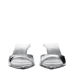 The Attico Gray Leather Flat Sandals