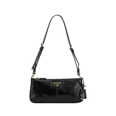 Prada Black Calf Leather Bos Taurus Shoulder Bag