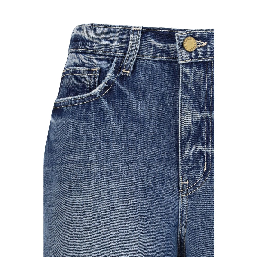 L'Agence Jeans aus Baumwolle in Relaxed Fit, hellblau