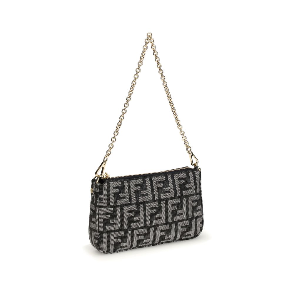 Fendi Blue Cotton Shoulder Bag