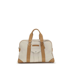 Brunello Cucinelli Pelle di Vitello Bos Taurus Beige Valigia e Borsa da Viaggio