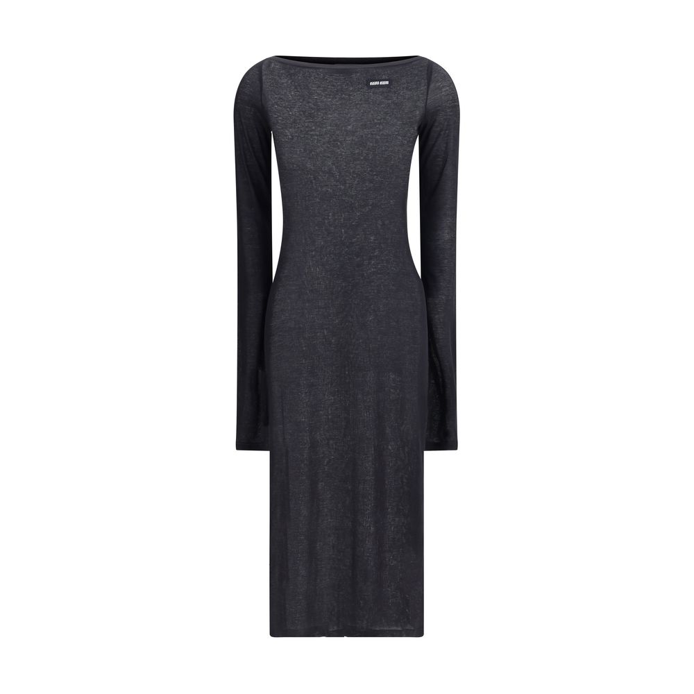 Miu Miu Black Cotton Casual Dress