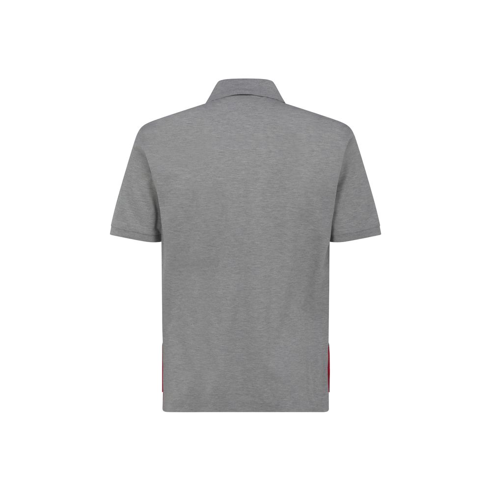 Camisa Polo de Algodón Gris Thom Browne