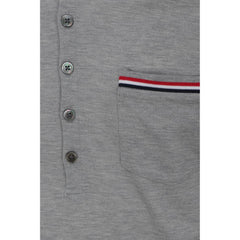 Camisa Polo de Algodón Gris Thom Browne