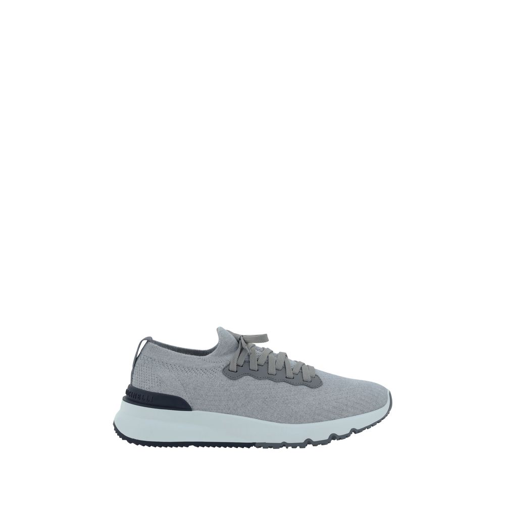 Brunello Cucinelli Gray Rubber Low Top Sneakers