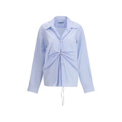 Chemise en coton bleu clair Prada