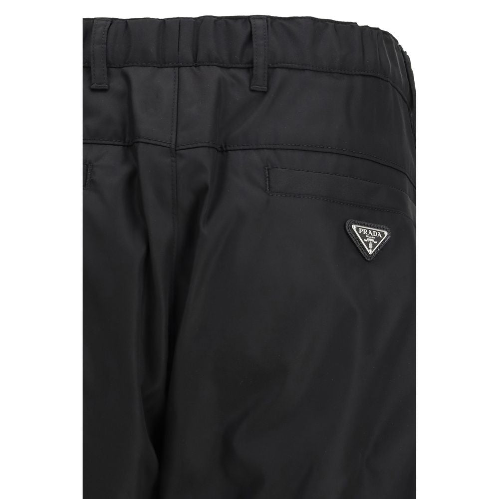 Pantaloni Casual in Poliammide Riciclato Neri Prada
