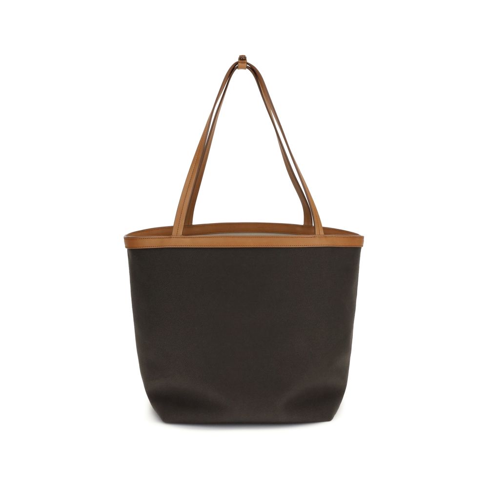 The Row Brown Cotton Shoulder Bag