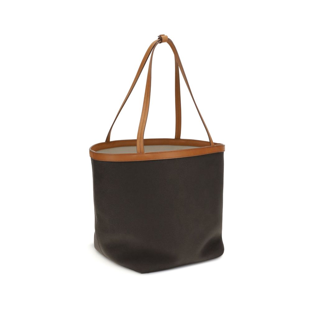 The Row Brown Cotton Shoulder Bag
