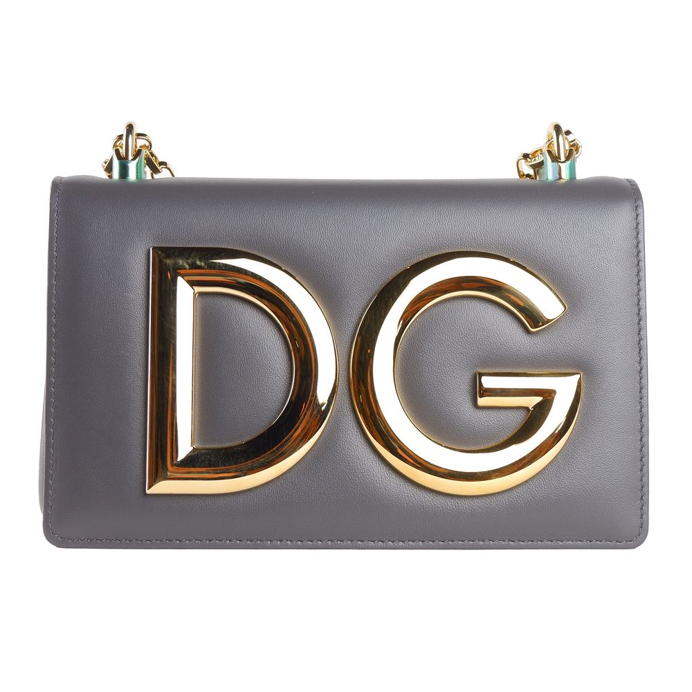 Dolce & Gabbana Gray Calfskin Shoulder Bag