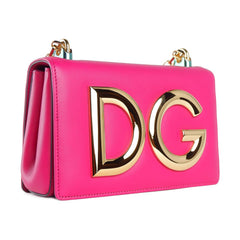 Dolce & Gabbana Fuchsia Calfskin Shoulder Bag
