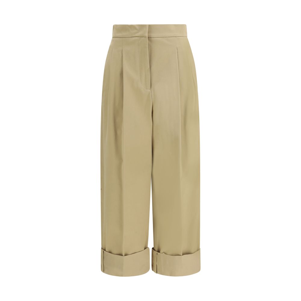 Max Mara Pantalones Cortos de Algodón Beige