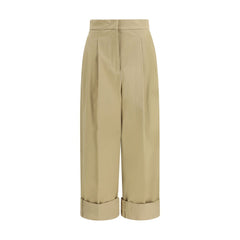 Max Mara Pantalones Cortos de Algodón Beige