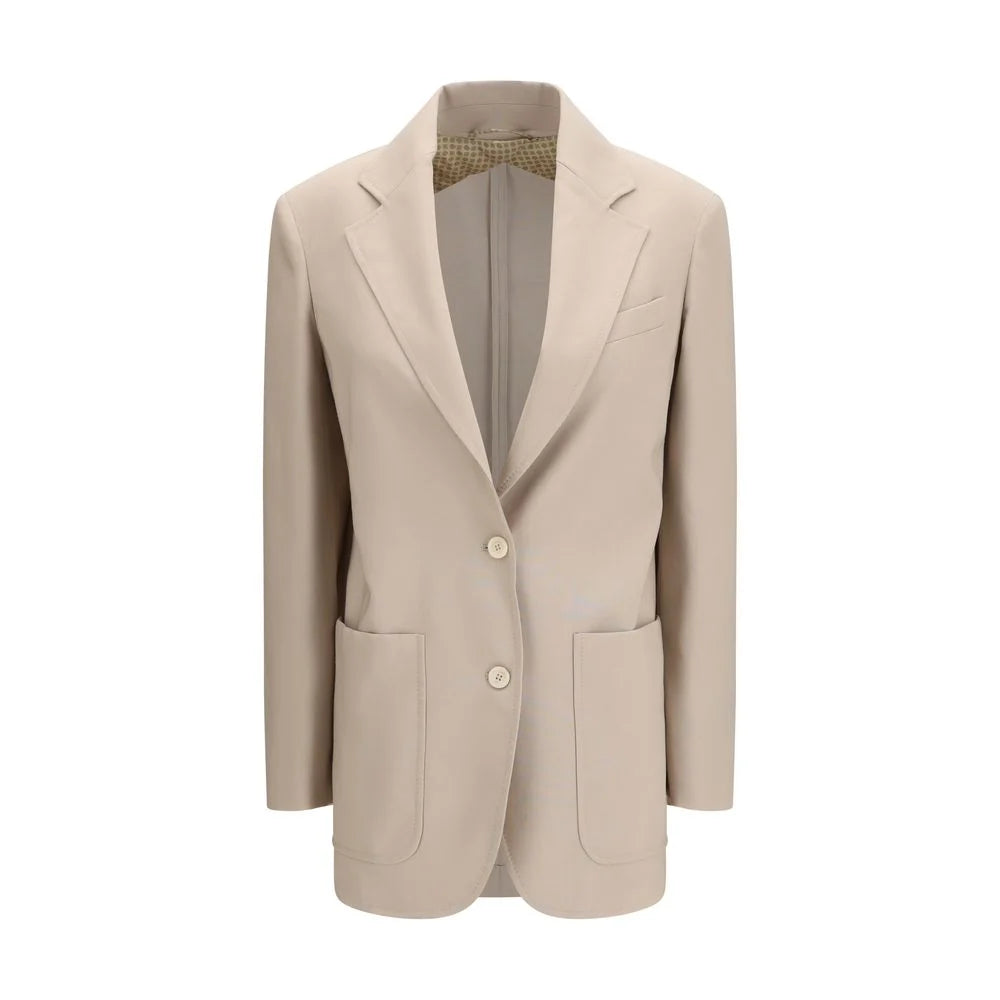 Max Mara Beige Fleece Wool Blazer
