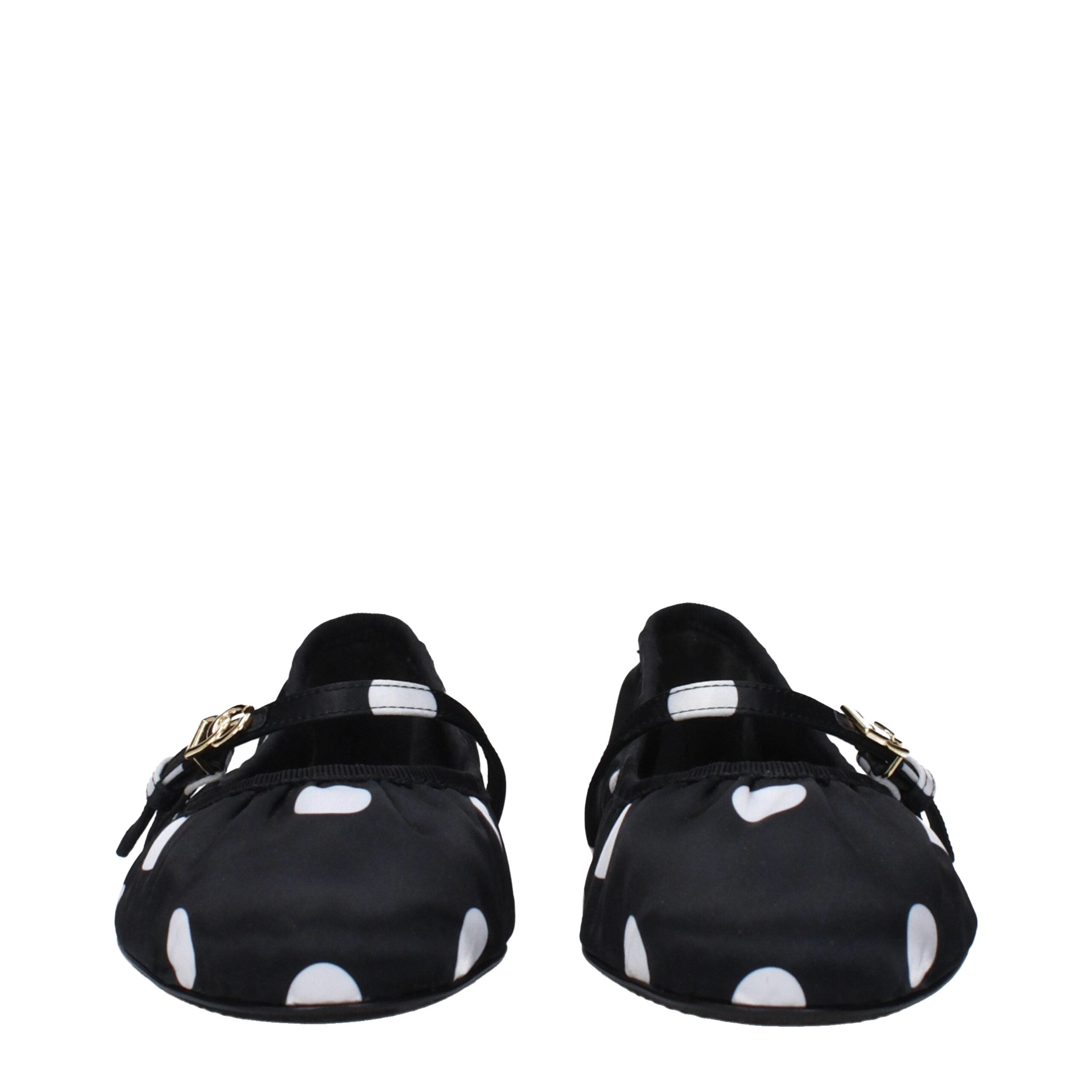 Dolce & Gabbana Black Fabric Ballet Flats