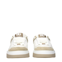 Dolce & Gabbana White Fabric Low Top Sneakers