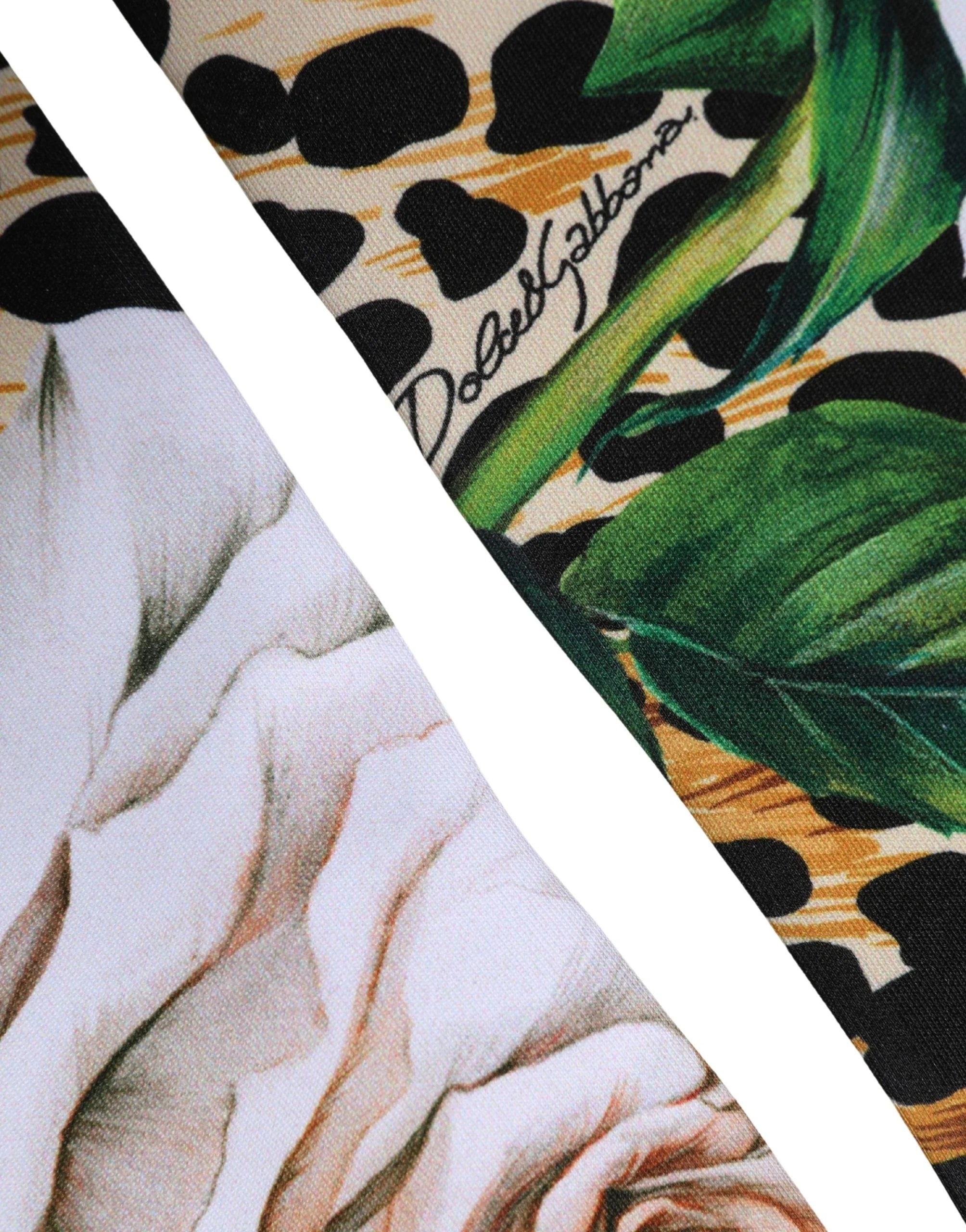 Dolce & Gabbana Multicolor Floral Leopard Elbow Length Women Gloves - 7|S