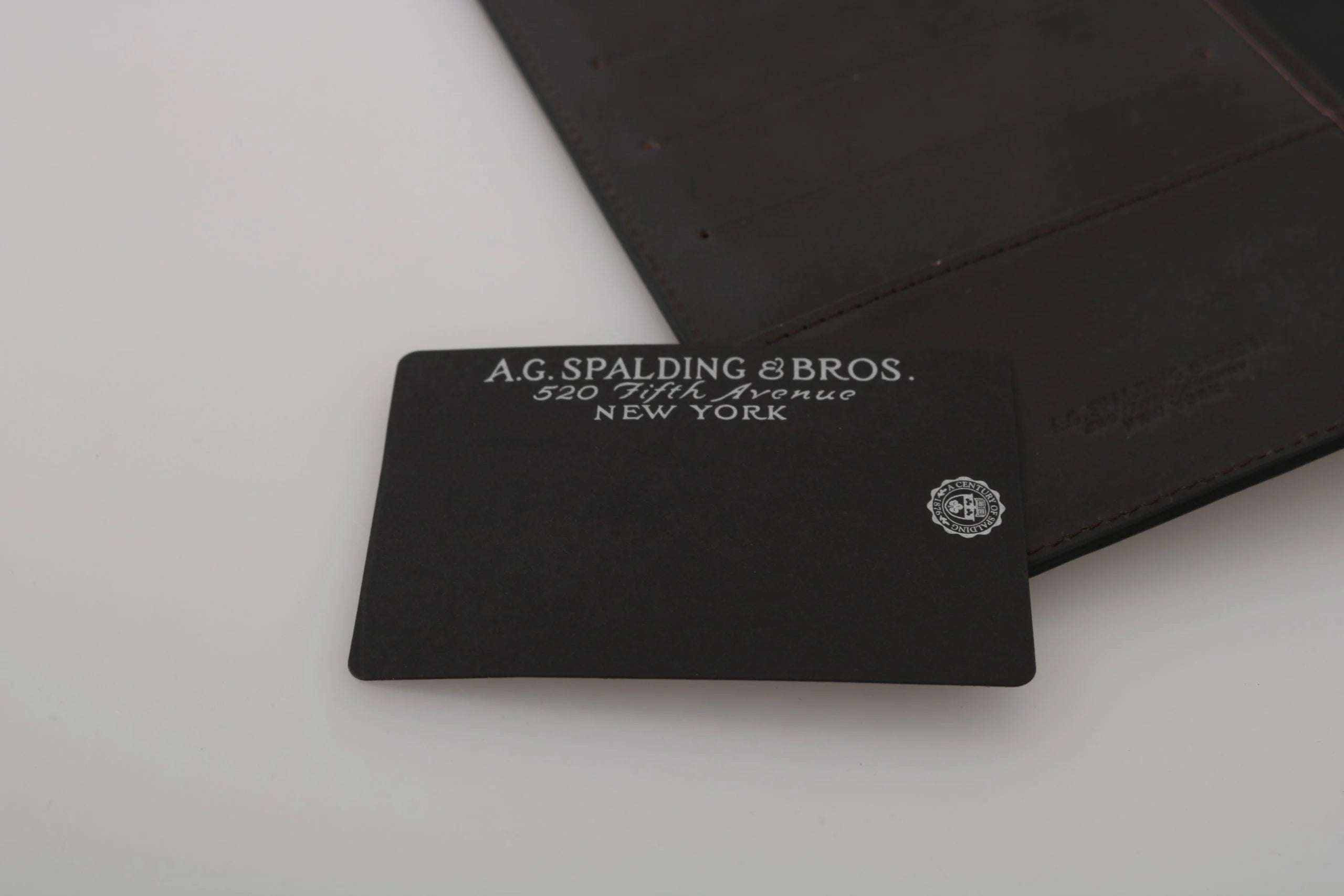 A.G. Spalding & Bros Black Leather Bifold Travel Holder Logo Wallet - Wallets