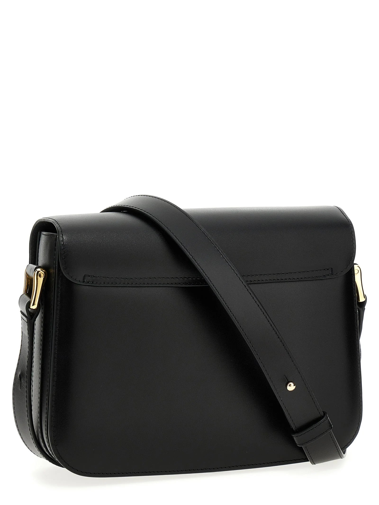 A.P.C. čierna crossbody taška z hovädzej kože