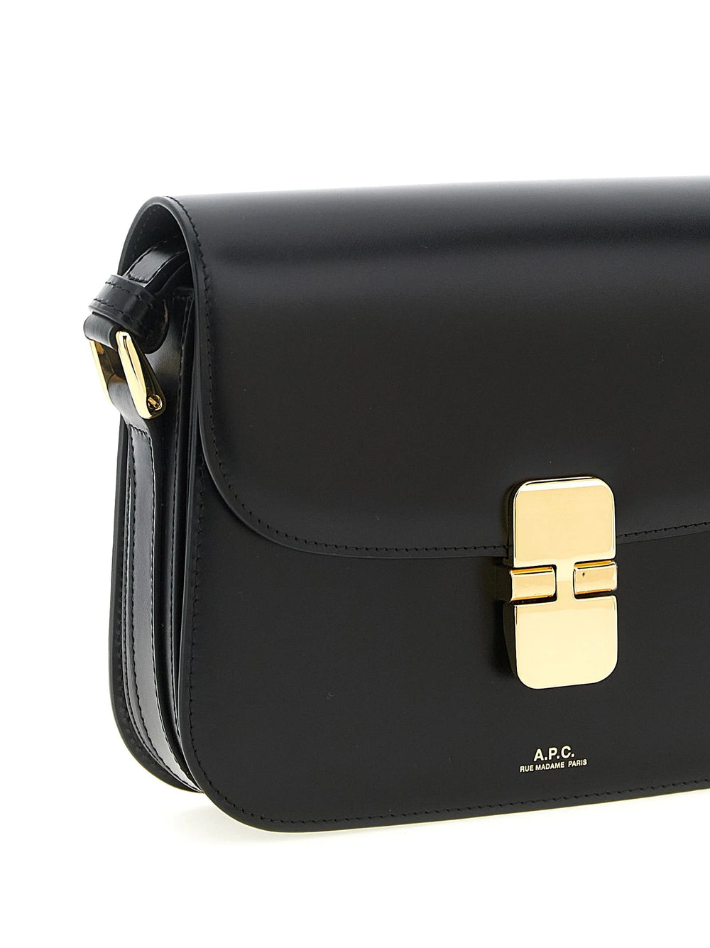 A.P.C. Zwarte Crossbody Tas van Koeienleer