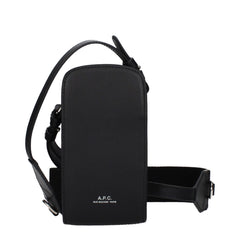 Sac bandoulière en cuir noir A.P.C.
