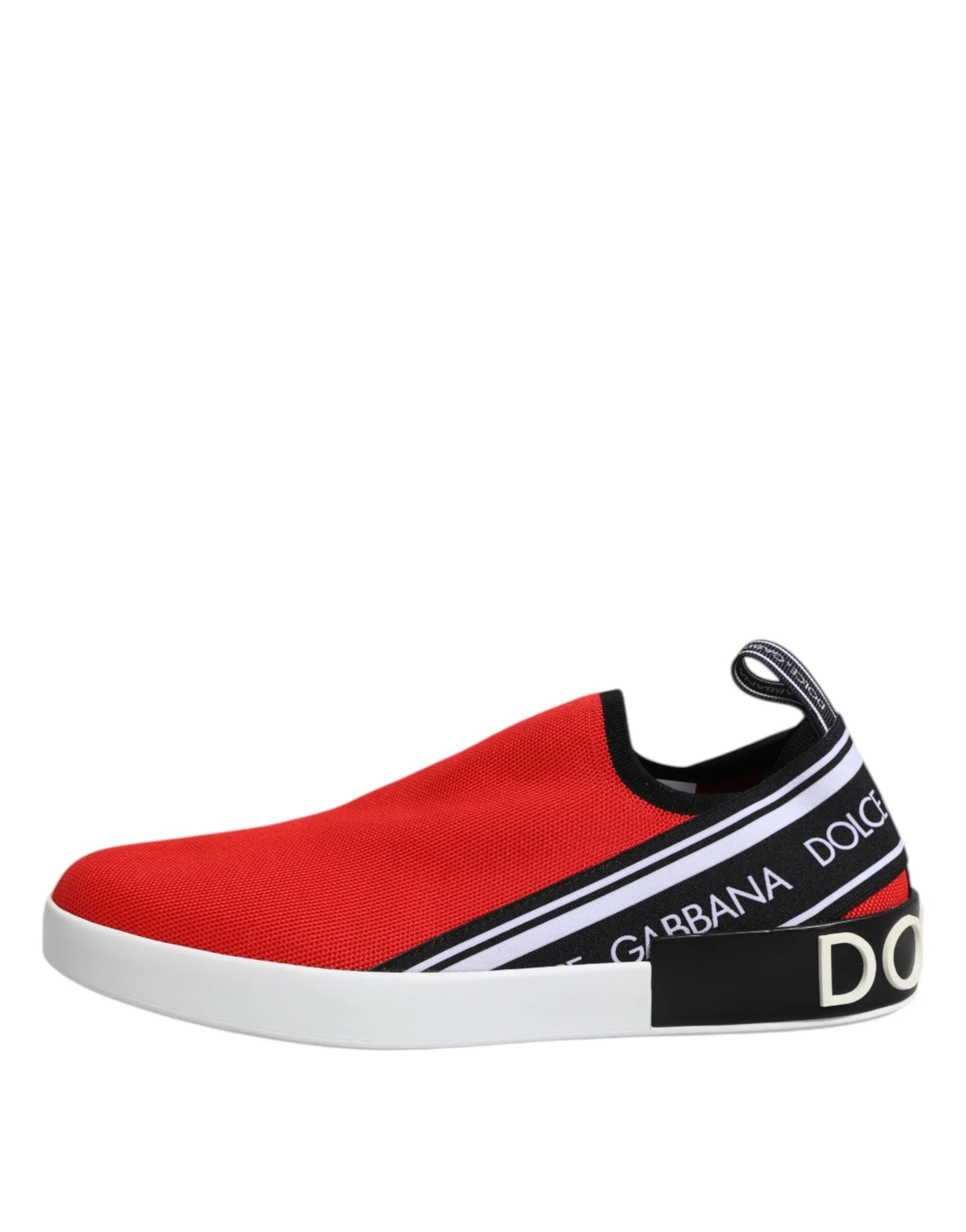 Dolce & Gabbana Red Logo Low Top Slip On Men Sneakers Shoes - EU40/US7