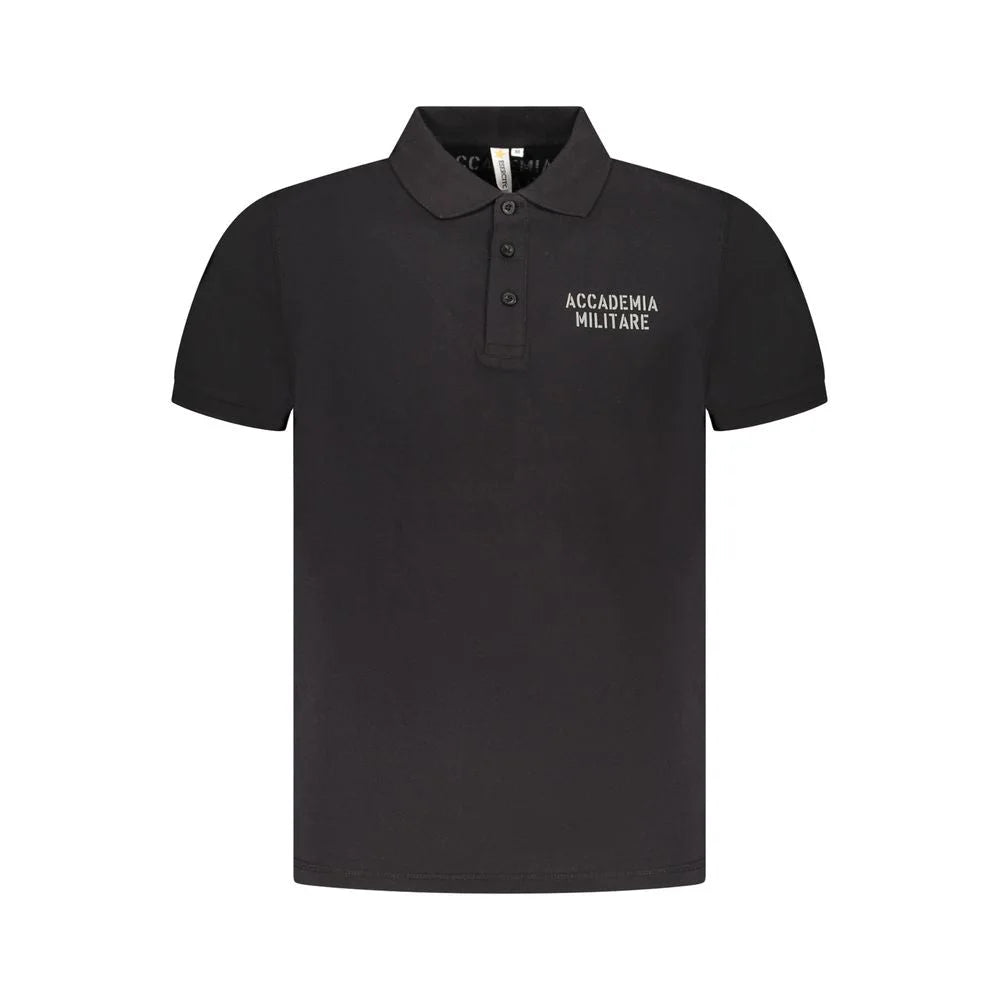 Accademia Militare Black Cotton Polo Shirt - Polos
