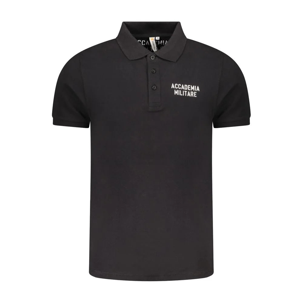 Accademia Militare Black Cotton Polo Shirt - Polos
