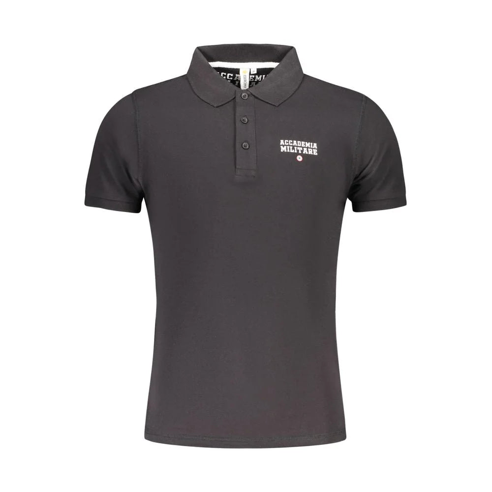 Accademia Militare Black Cotton Polo Shirt - Polos