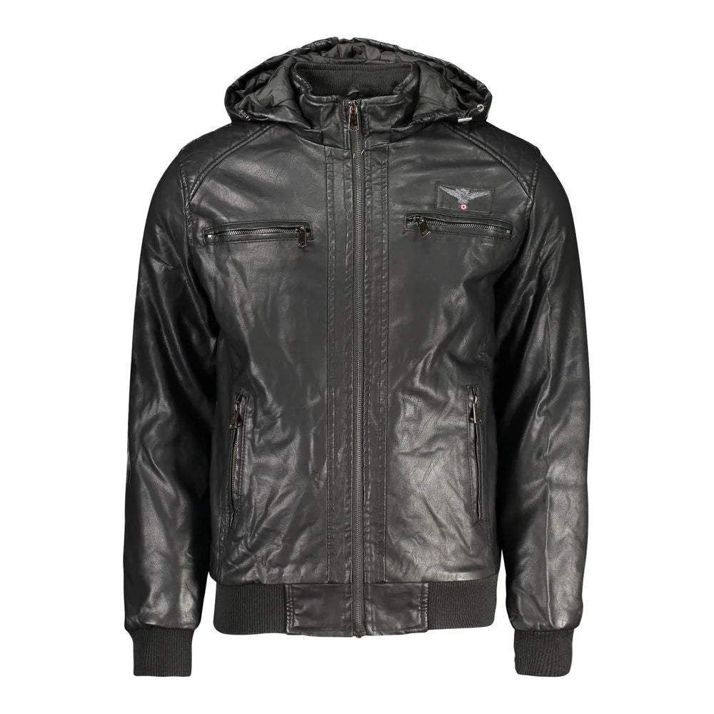 Accademia Militare Black Polyester Jackets & Coat - Bomber Jackets
