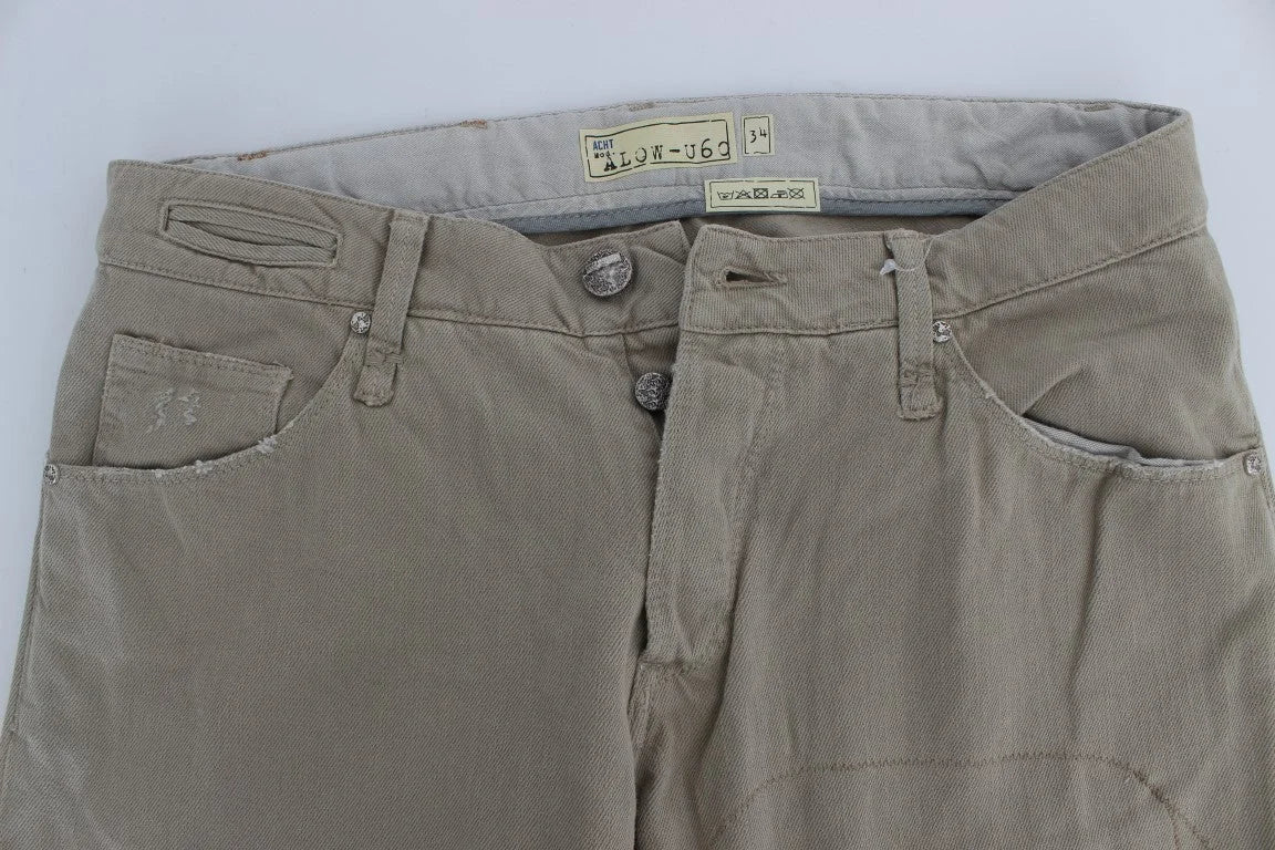 Acht Beige Cotton Patchwork Jeans - W34 - Jeans
