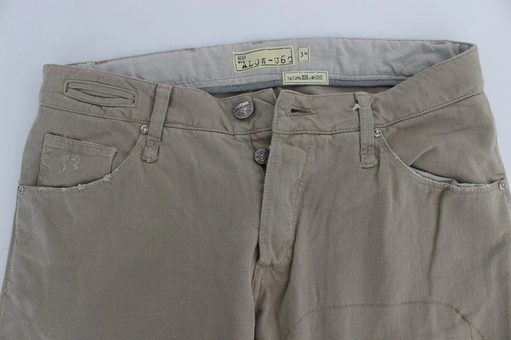 Acht Beige Cotton Patchwork Jeans - W34 - Jeans