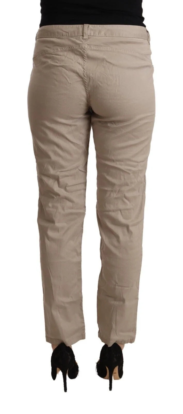 Acht Beige Tencel Mid Waist Tapered Casual Pants - IT42|M - Trousers