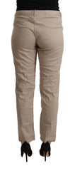 Acht Beige Tencel Mid Waist Tapered Casual Pants - IT42|M - Trousers